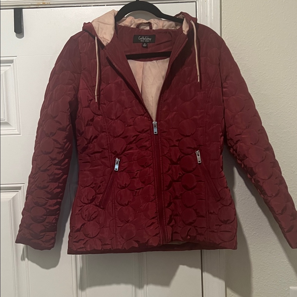 Coffee ShopWomen's Burgundy Quilted Jacket